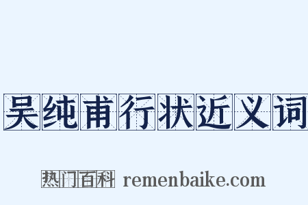 吴纯甫行状近义词是什么意思的图片
